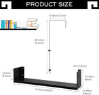 Lineshading Office Cubicle Shelf Storage Organizer Hanging File Organizer Cubicle Hanging Shelf Accessories Storage Bookshelf with Hooks for Home Desk (Black,36") - Image 3
