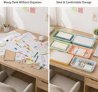 12 Pcs Letter Size Flat Storage Tray with Latching Lid (Morandi) - Image 4