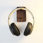 Headphone Stand Headphone Hanger Holder Wall Mount Headset Hook Under Desk Creative Headset Stand Wall-Mounted Solid Wood Frame Metal Hook Headset Stand - Image 7