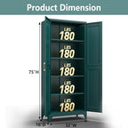 Polup 75" Pantry Cabinet, Tall Metal Storage Cabinet with Doors and Shelves - Image 3