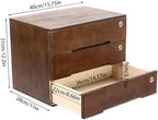 Wooden Desktop Storage Cabinet with 3 Lockable Drawers, Office Desk File Organizer, Small Wooden Drawer Storage Box for Home Office Supplies, Sewing Kits,Vanity, Walnut Color - Image 3