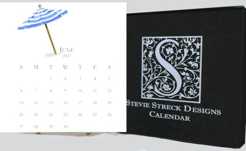 2027 hand-glittered desk calendar.artistic decorative watercolor monthly calendar made in the USA by Stevie Streck Designs. - Image 6