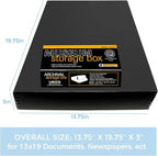 Lineco Museum Archival Storage Box, Drop Front, 13.75x19.75x3 in, Black - Image 2