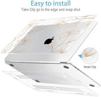 Mektron for 2026/2025/2024/2023 MacBook Air 15 INCH M5 A3448 /M4 A3241 /M3 A3114 /M2 A2941 Case, Printed Plastic Hard Shell Cover with 15.3" Liquid Retina Display Touch ID, Gold Flower S718 - Image 5