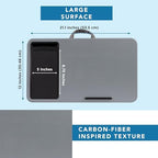 LAPGEAR Home Office Left-Hand Lap Desk – Silver Carbon, Fits 15.6” Laptops - Image 5