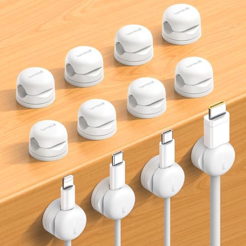 Lamicall 12Pack Rotating Cord Organizer, Desk Office Nightstand Accessories by Lamicall