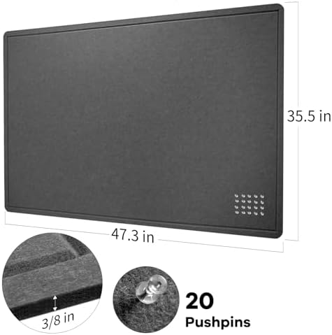 Felt Bulletin Board 48x36 inches, Decorative Pin Board for Home & Office - Image 4