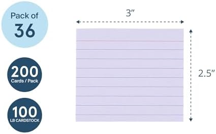Roaring Spring Mini Index Cards, 3" x 2.5", 36 Packs of 200 Small Note Cards, Lined & Blank Flashcards in Convenient Tray, Great for Studying, Tests, Speeches - Image 3