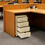 4 Drawer Vertical File Cabinet, Beige Metal File Cabinet with Lock(Yellow) - Image 2