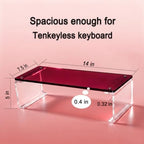 Acrylic Monitor Stand Riser L14" x H5" | Multi-Purpose Desk Organizer for Monitor & Laptop, Compatible with PC, Apple Studio Display and Printer, Ideal for Home Workspaces & Office Desks (Burgundy) - Image 2