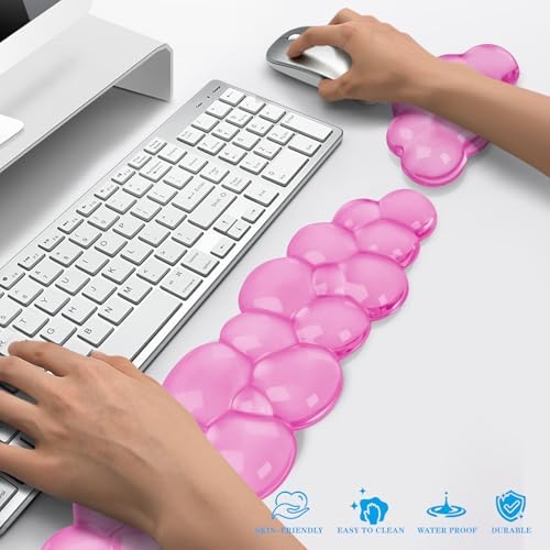Gel Cloud Keyboard and Mouse Wrist Rest, Cute Wrist Support and Arm Support Keyboard Rest for Keyboard and Mouse Typing Pain Relief，Suitable for Office/Computer/Laptop/Gaming (Pink) - Image 6