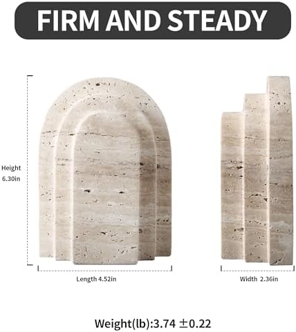 Natural Travertine Book Ends for Shelves - Image 2