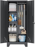 61" Metal Storage Cabinet with Lock for Garage, Utility Closet by YILFANA