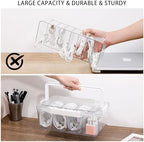 Large Cable Storage Box with Lid and Handle, Clear - Image 6