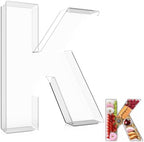 13.8" Extra Large Acrylic Letter Charcuterie Board Box, Reusable Fillable Letter Cake Candy Dish Display Serving Tray for Birthday Anniversary Party Decoration (K) by RUFHVTY