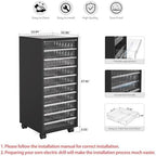 WOPITUES Storage Drawer Cart, Mobile Storage Cabinet, Makeup Storage with 10 Large Clear Drawers, Utility Wooden Rolling Cart on Wheels, for Cosmetic, Art Craft, Office Supplies, Toy, Black - Image 3