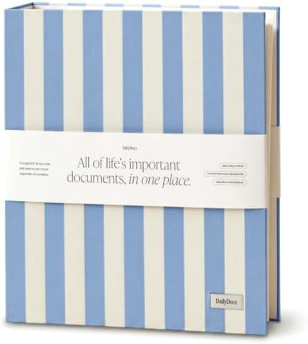 Document Organizer Binder for Important Papers & Passports, Cloud by DailyDocs