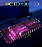 RGB Gaming Mouse Pad, Large Mousepad with Led Light, Gaming Accessories Keyboard Pad for Desk, Non-Slip Rubber Base Big Mouse Mat for Gamer, 31.5 X 11.8 Inch, Purple Anime - Image 4