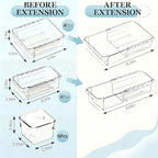 14 Pcs Expandable Clear Drawer Organizers, 3-Size Adjustable Storage Bins - Image 2