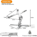 MOALLIA N86 360 Rotating Laptop Stand for Desk with Locking Knobs, Silver - Image 5
