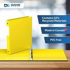 Premium Economy 3-Ring Binder, Spine Label, 1" Round Rings, Yellow, 6 Pack - Image 6