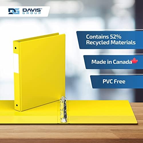 Premium Economy 3-Ring Binder, Spine Label, 1" Round Rings, Yellow, 6 Pack - Image 6