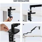 NEEWER MS002 Low Profile Desk Mic Boom Arm Stand with 360° Swivel Adjustable Pneumatic Damping Cable Management Cleaning Cloth, Desktop Mount Holder Compatible with Shure MV7 SM7B Blue Yeti Microphone - Image 6