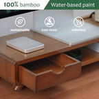 Bamboo Monitor Stand Riser with Drawer - Image 2