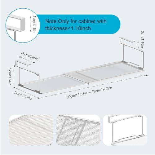 2 Pack Hanging Under Shelf Storage Basket, Expandable Organizer for Cabinets Pantry Shelves - Image 3