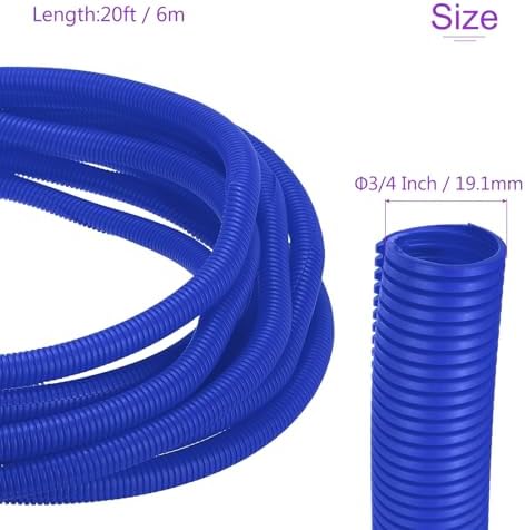 DMiotech 20ft Wire Loom Split Tubing 3/4 Inch(19.1mm) ID Blue - Image 3