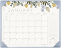 Desk Calendar 2027 with Desktop Mat, Cabbrix Large Desk Pad Calendar 22 x 17 Inch 18 Months Runs From January 2027 to June 2028, Floral Design Calendar 2027 for Home School and Office (Blue) by CABBRIX