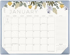 Desk Calendar 2027 with Desktop Mat, Cabbrix Large Desk Pad Calendar 22 x 17 Inch 18 Months Runs From January 2027 to June 2028, Floral Design Calendar 2027 for Home School and Office (Blue) by CABBRIX