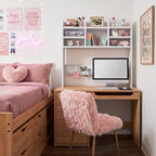 37 Inch White Desk Hutch Dorm Top Only with Felt Board for College - Image 2
