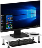 Rectangle Monitor Riser, Toolless Assembly Laptop Stand for Desk, Office Desk Accessories, Desk Organizers and Accessories, Monitor Stand Riser, For Dorm, Study Room, White Oak - Image 5