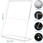 EHWINE 12 Pack Acrylic Sign Holder 8.5 x 11, L Shape Clear Plastic Display Stand, Slanted Back Picture Frame Menu Flyer Paper Display Stand up Table Top Sign Holders for Restaurant, Office and School - Image 4