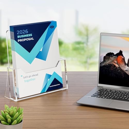 Acrylic Brochure Holder 8.5 x 11 inch 6 Pack, Flyer Holders Display Stand - Image 5