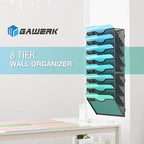 Gawerk 8-Tier Wall File Organizer Hanging Wall File Holder Wall Mount Paper Folder Organize, Mesh Magazine Document Mail Organizer Wall Organizer for Office School Home, Black - Image 5