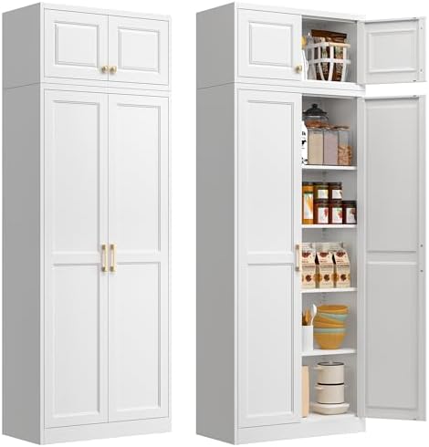 Polup 86" Tall Metal Kitchen Pantry Storage Cabinet with Doors and Shelves by POLUP