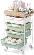 SYKIARIOL Rolling Craft Storage Cart with 4 Drawers,Kids Craft Cart,Green by SYKIARIOL