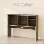 LDAILY Desktop Bookshelf, 2-Tier Office Desk Shelf Organizer with 4 Shelves, 37’’L Wood Storage Rack Display Shelf for Computer Desk, Office, Dorm, Bedroom (Grey) - Image 3