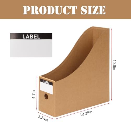 24 Pcs Cardboard Magazine File Holders Paper Magazine Book Bin Box - Image 7
