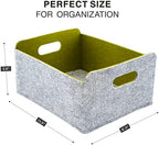 Welaxy Felt Storage Baskets Foldable Shelf Bin, Curry Moss green Wild berry - Image 3