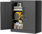 Greenvelly Metal Garage Storage Cabinet,36" Black Lockable Metal Cabinets with 2 Doors and Shelves,Storage Locking Counter Cabinet for Home Office,Garage,Kitchen,School by Greenvelly