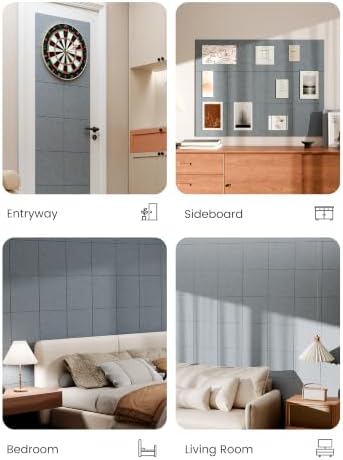 Bumusty 48"x 36" Large Felt Bulletin Board Tiles, Slate Gray - Image 6