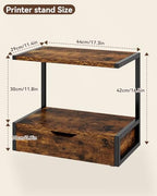 IBUYKE 2 Tier Desktop Printer Stand with Storage Drawer TLJ015H - Image 3