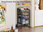 SWTYMIKI Rolling Utility Cart with Drawers - Under Desk Storage Cart with DIY Divider & Lockable Wheels, Multi-Functional Craft Art Supply Organizer for Office, Vanity, Craft Room & Studio Black - Image 5
