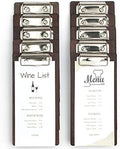 Olbia 10-Pack Wood Check Presenters for Restaurants, Server Book, Menu Holder for Cafes, Wooden Clip Board, Cute Waitress Book Organizer, Server Note Pads, Guest Check Book 8" x 4" (Walnut) by Olbia