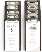Olbia 10-Pack Wood Check Presenters for Restaurants, Server Book, Menu Holder for Cafes, Wooden Clip Board, Cute Waitress Book Organizer, Server Note Pads, Guest Check Book 8" x 4" (Walnut) by Olbia