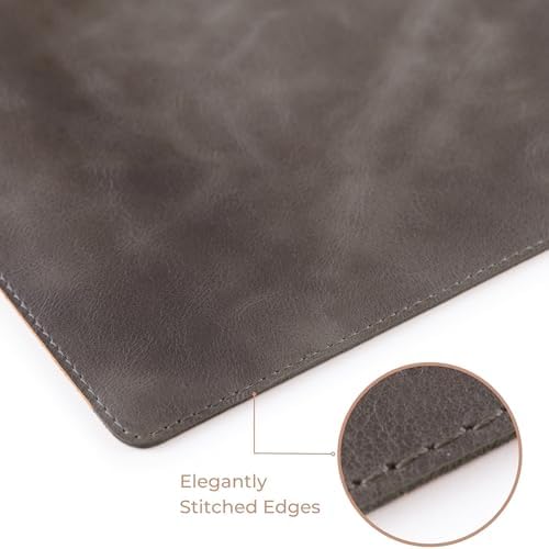 Genuine Leather Desk Mat - Executive Real Leather Desk Pad - Large (18 3/4" X 35 3/4") | Non-Slip Desk Blotter - Image 3