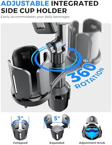 2-in-1 Tablet Cup Holder Mount, Extra Drink Holder for Car Truck iPad Stand - Image 6